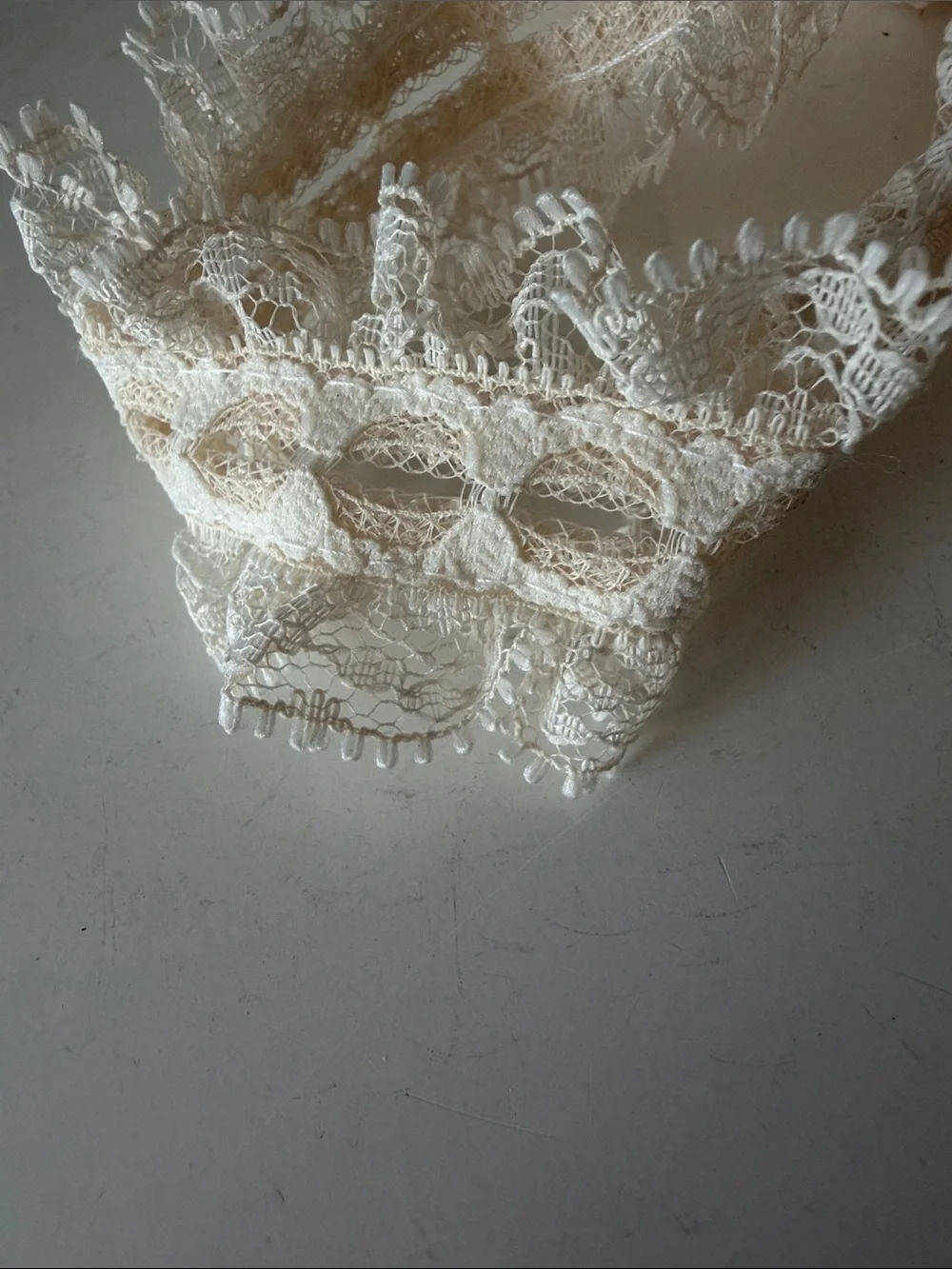Vintage Cream Ruffled Lace Trim Bulk Lot